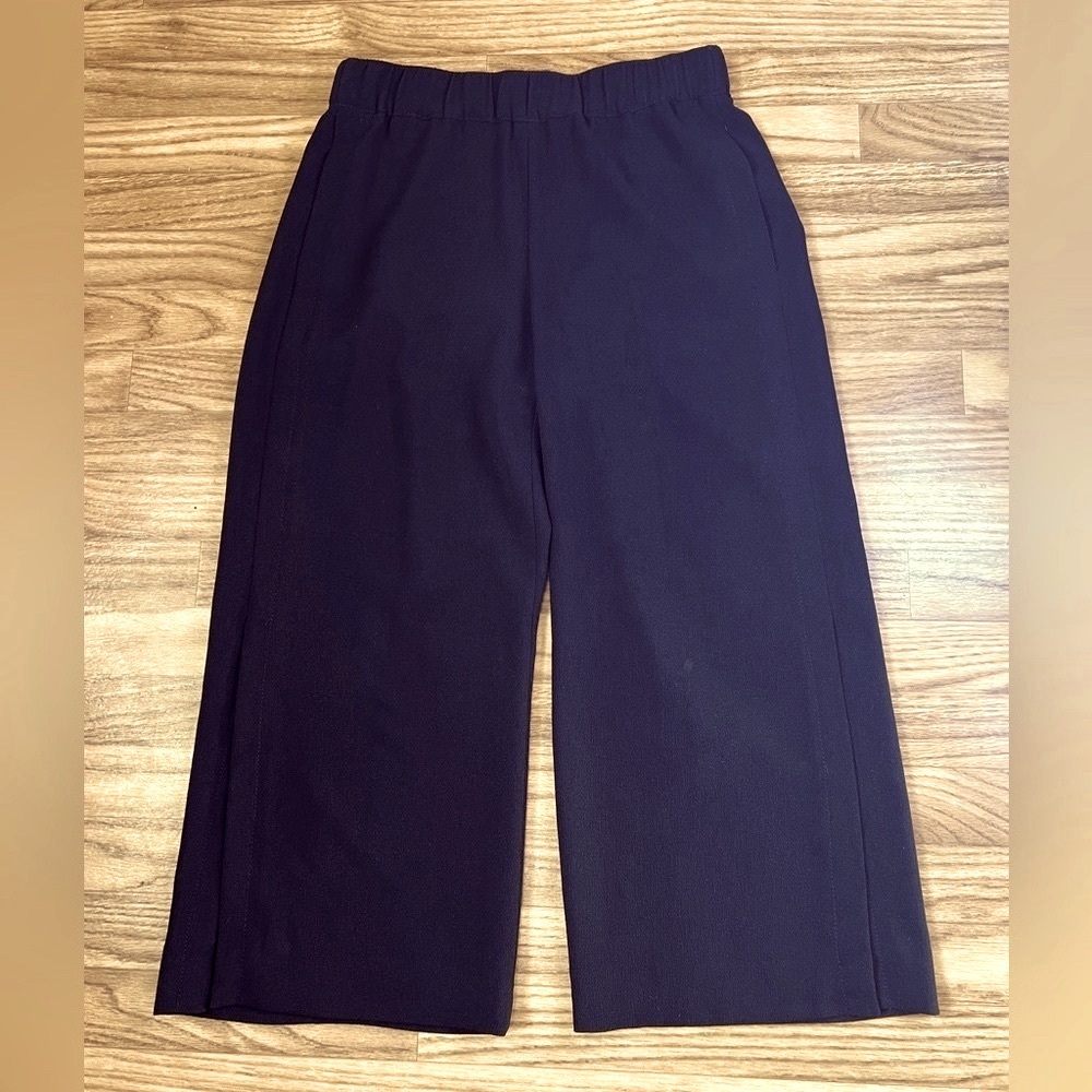 EUC WHBM Black wide leg cropped pants, size 2